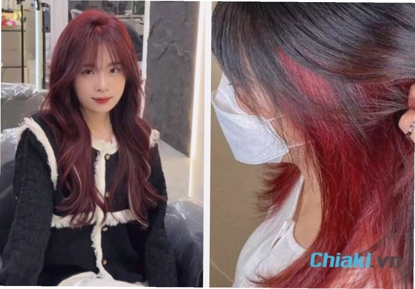 Tóc nâu đỏ cherry highlight cá tính
