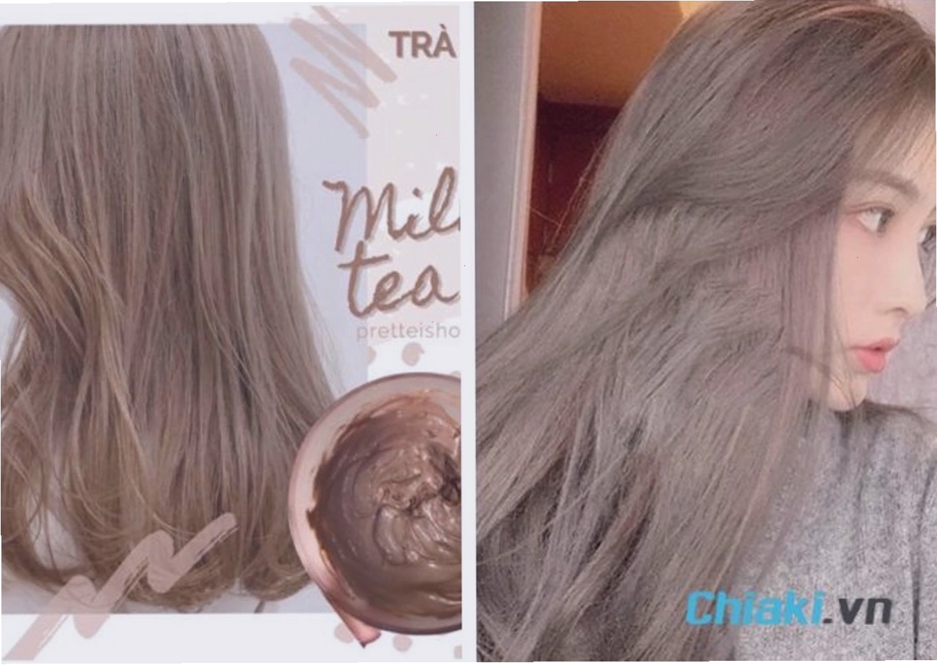 Tóc nhuộm màu nâu tây trà sữa ngọt ngào và nữ tính
